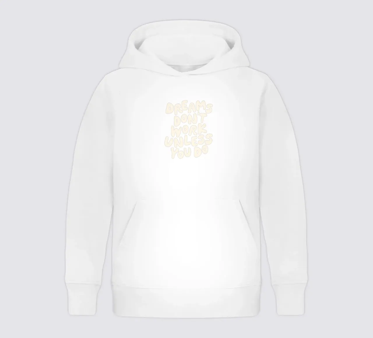 I sogni non funzionano se non si fa Typografie Design in Peach felpa bambino con cappuccio da THE MOTIVATED TYPE