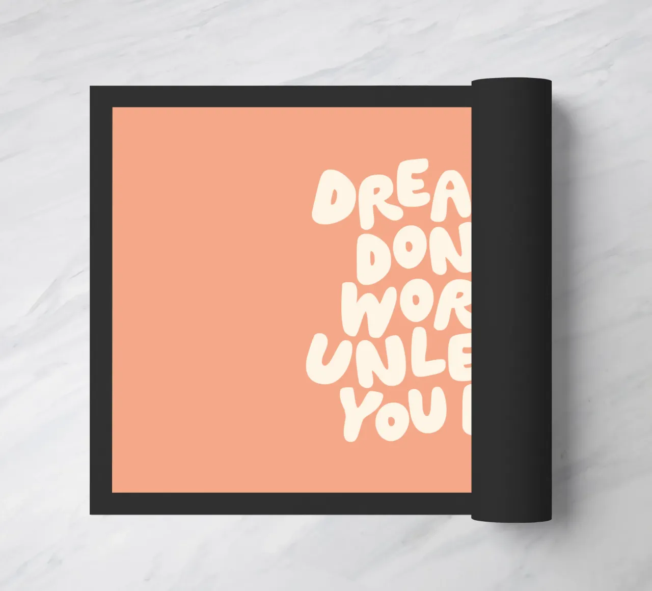 I sogni non funzionano se non si fa Typografie Design in Peach zerbino da THE MOTIVATED TYPE