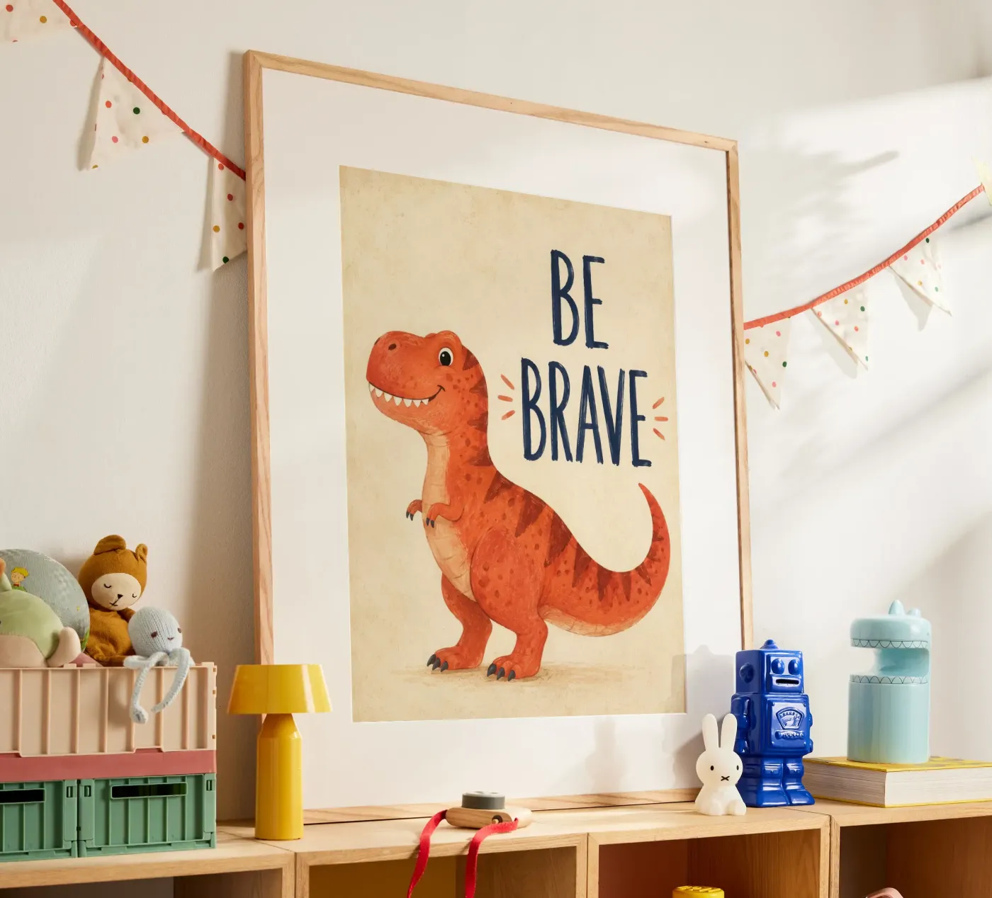 Wees dapper, dinosaurus poster van lance cated