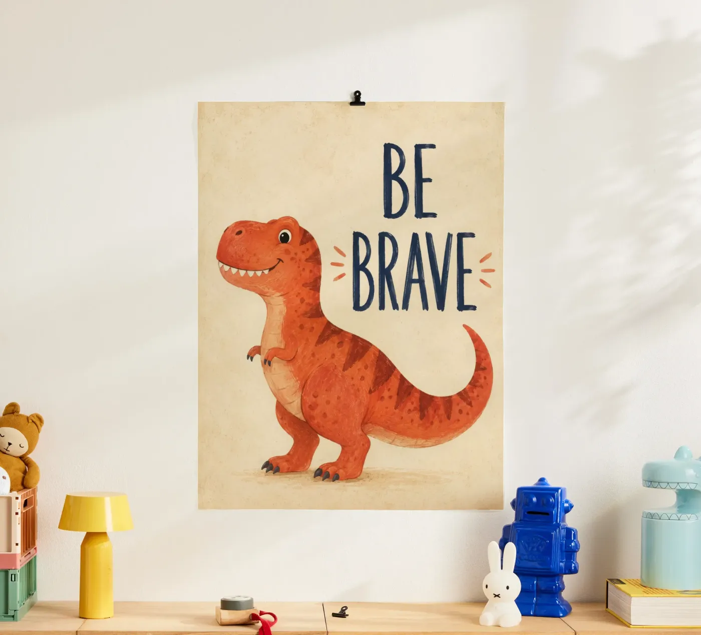 Wees dapper, dinosaurus poster van lance cated