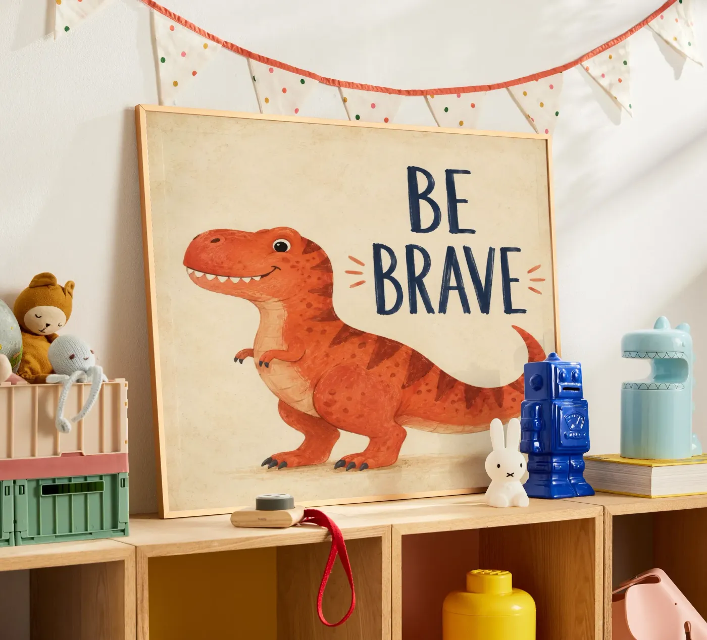 Wees dapper, dinosaurus poster van lance cated