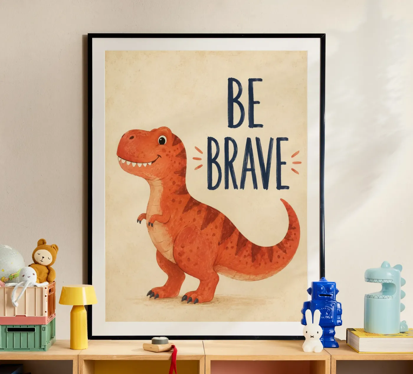 Wees dapper, dinosaurus poster van lance cated