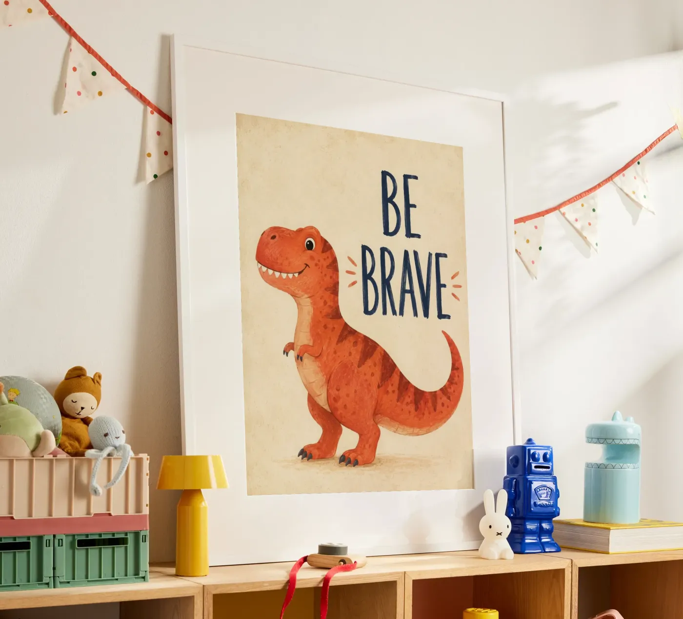 Wees dapper, dinosaurus poster van lance cated
