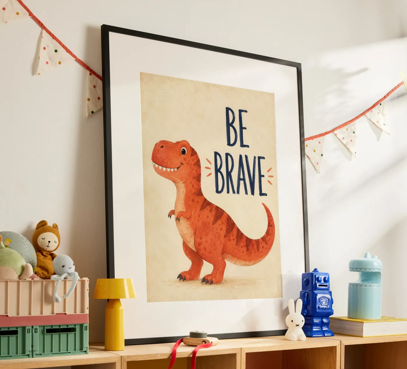 Wees dapper, dinosaurus poster van lance cated