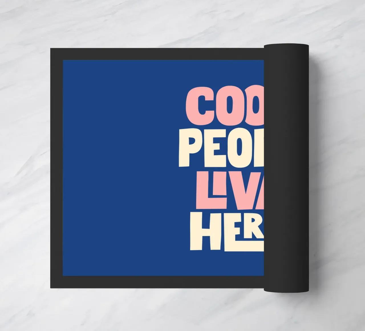 Cool People Live Here Design tipografico in blu e rosa zerbino da THE MOTIVATED TYPE