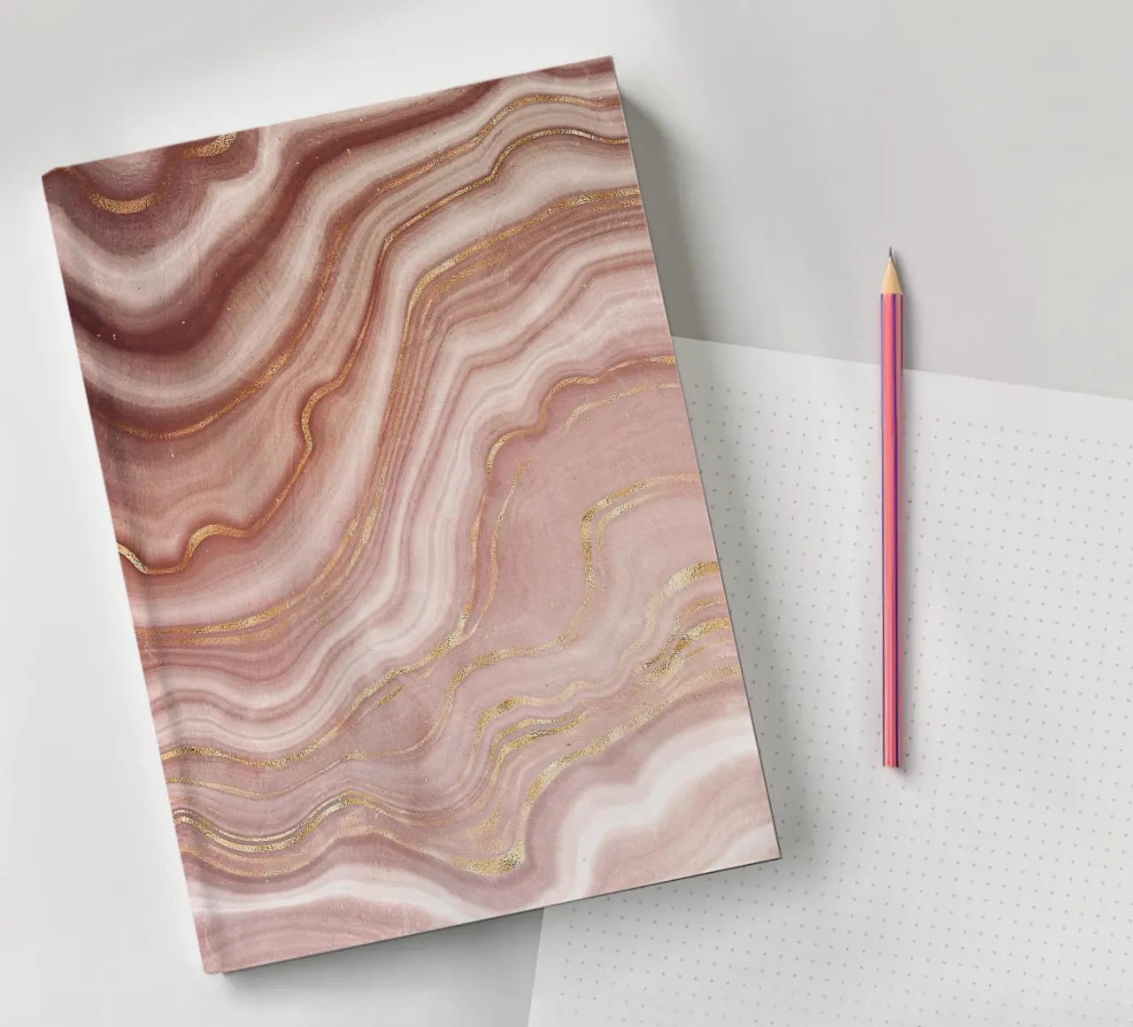 Golden marble layers - Elegant natural design notebook by Whole©