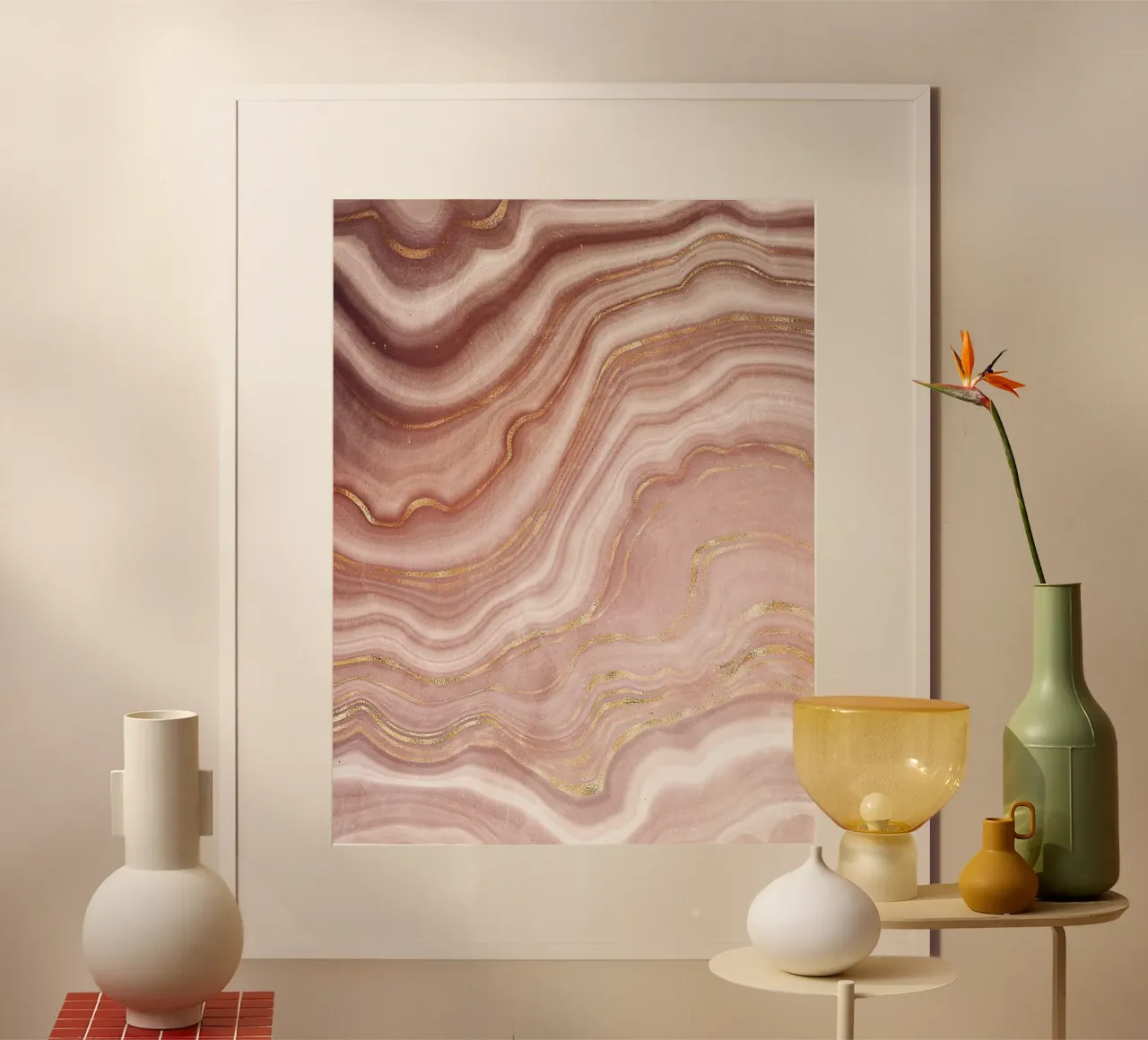 Goudkleurige marmeren lagen - Elegant natuurlijk ontwerp poster van Whole©