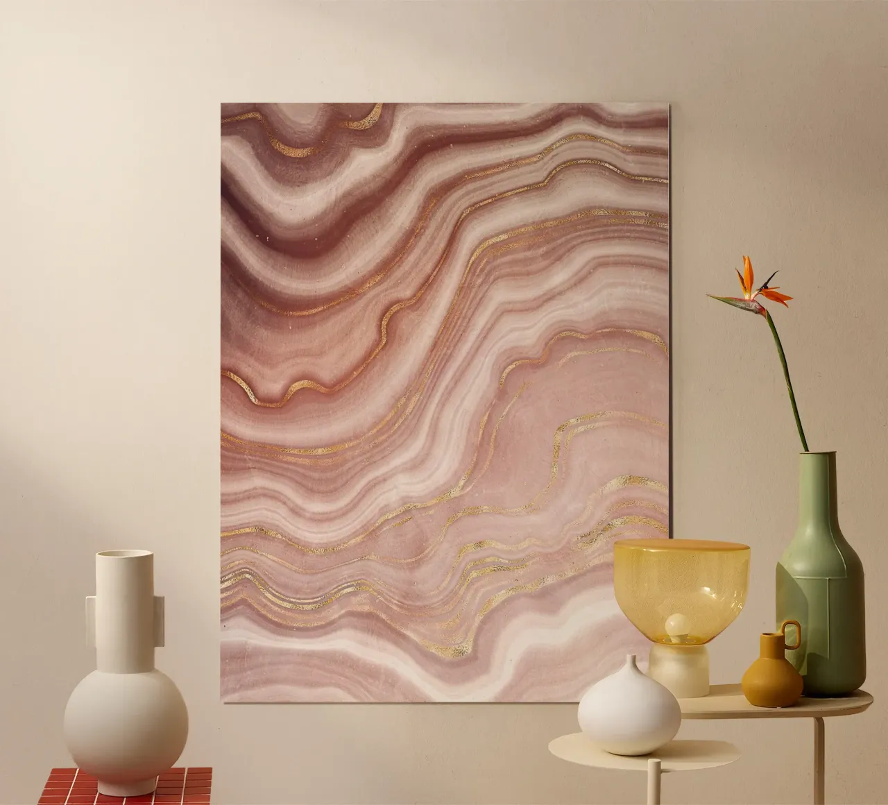 Goudkleurige marmeren lagen - Elegant natuurlijk ontwerp poster van Whole©