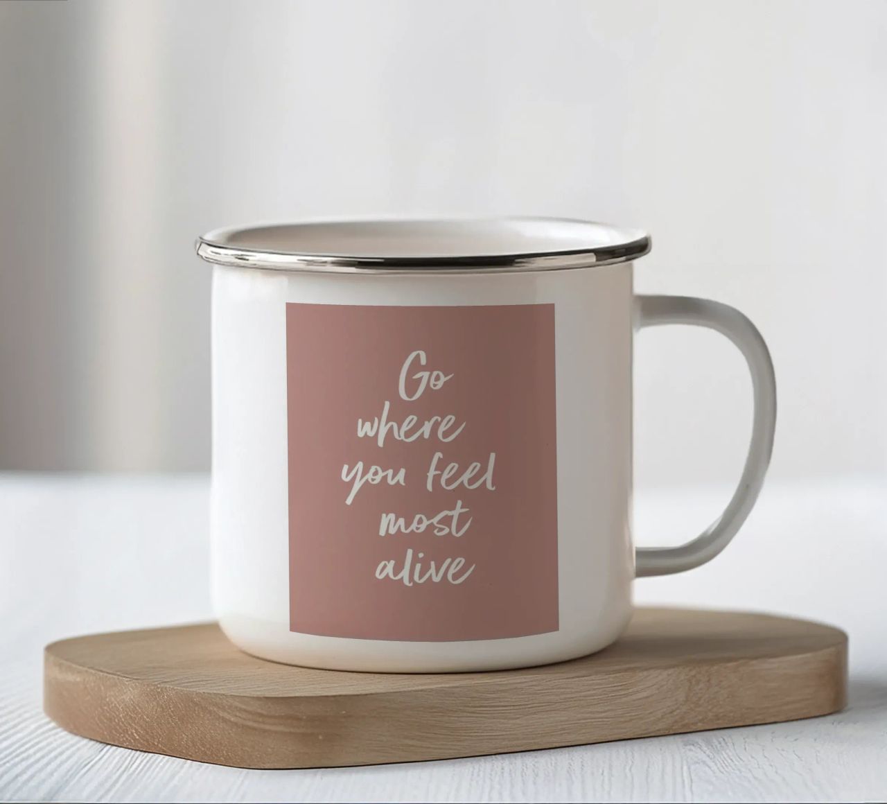 Inspirierender Spruch - Andate dove vi sentite più vivi tazza in smalto da Whole©