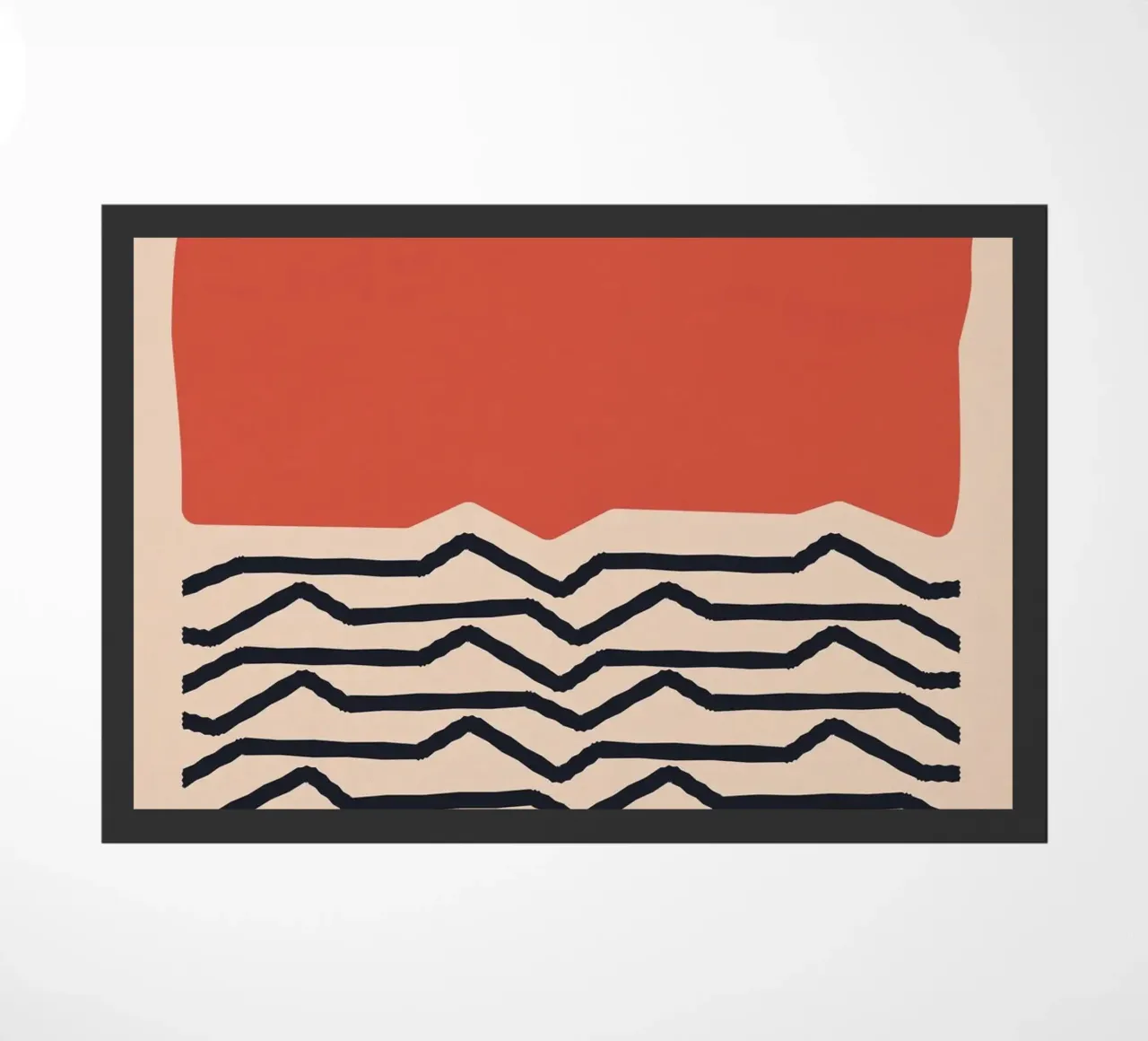 Modern Minimal Art Design - Red & Orange Geometry doormat by Whole©