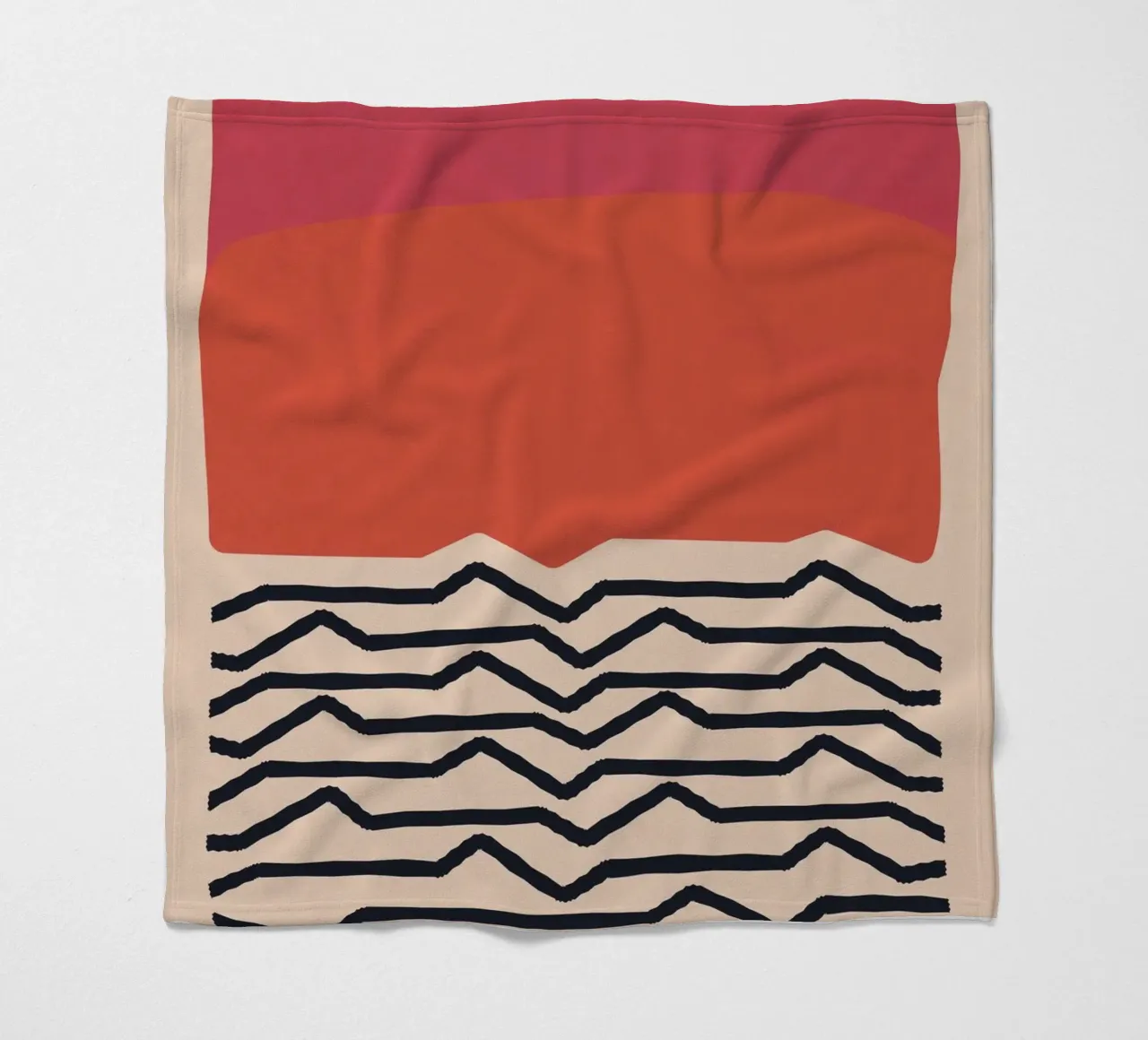 Modern Minimal Art Design - Red & Orange Geometry fleece blanket by Whole©