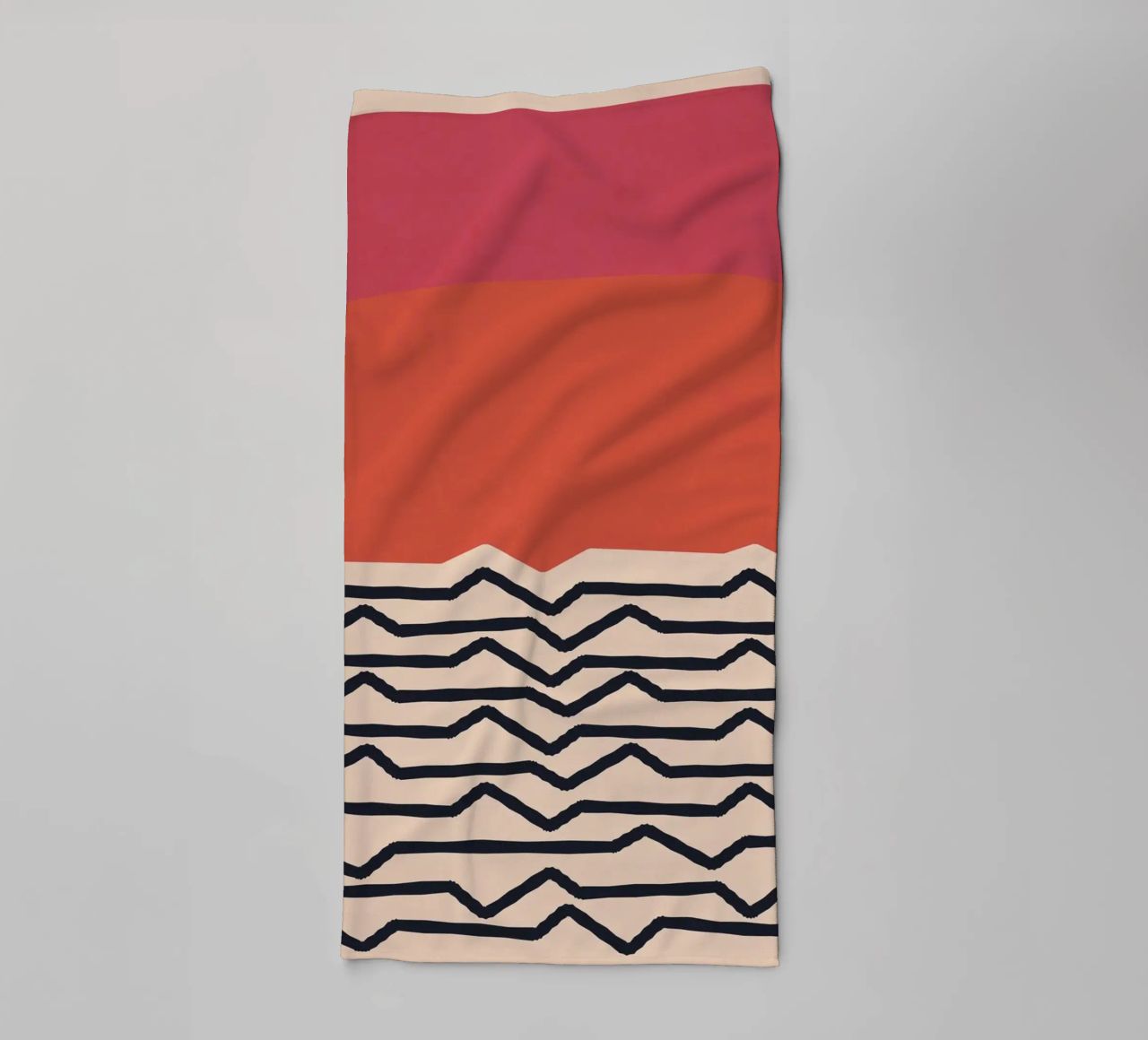 Modern Minimal Art Design - Red & Orange Geometry towel by Whole©