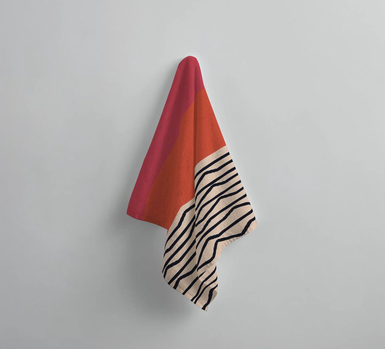 Modern Minimal Art Design - Red & Orange Geometry towel by Whole©