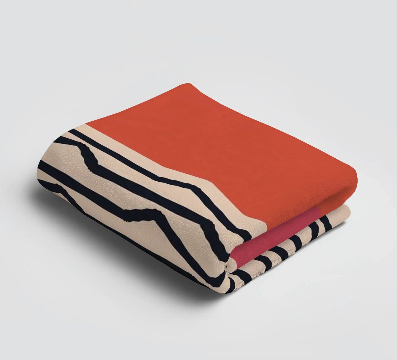 Modern Minimal Art Design - Red & Orange Geometry towel by Whole©