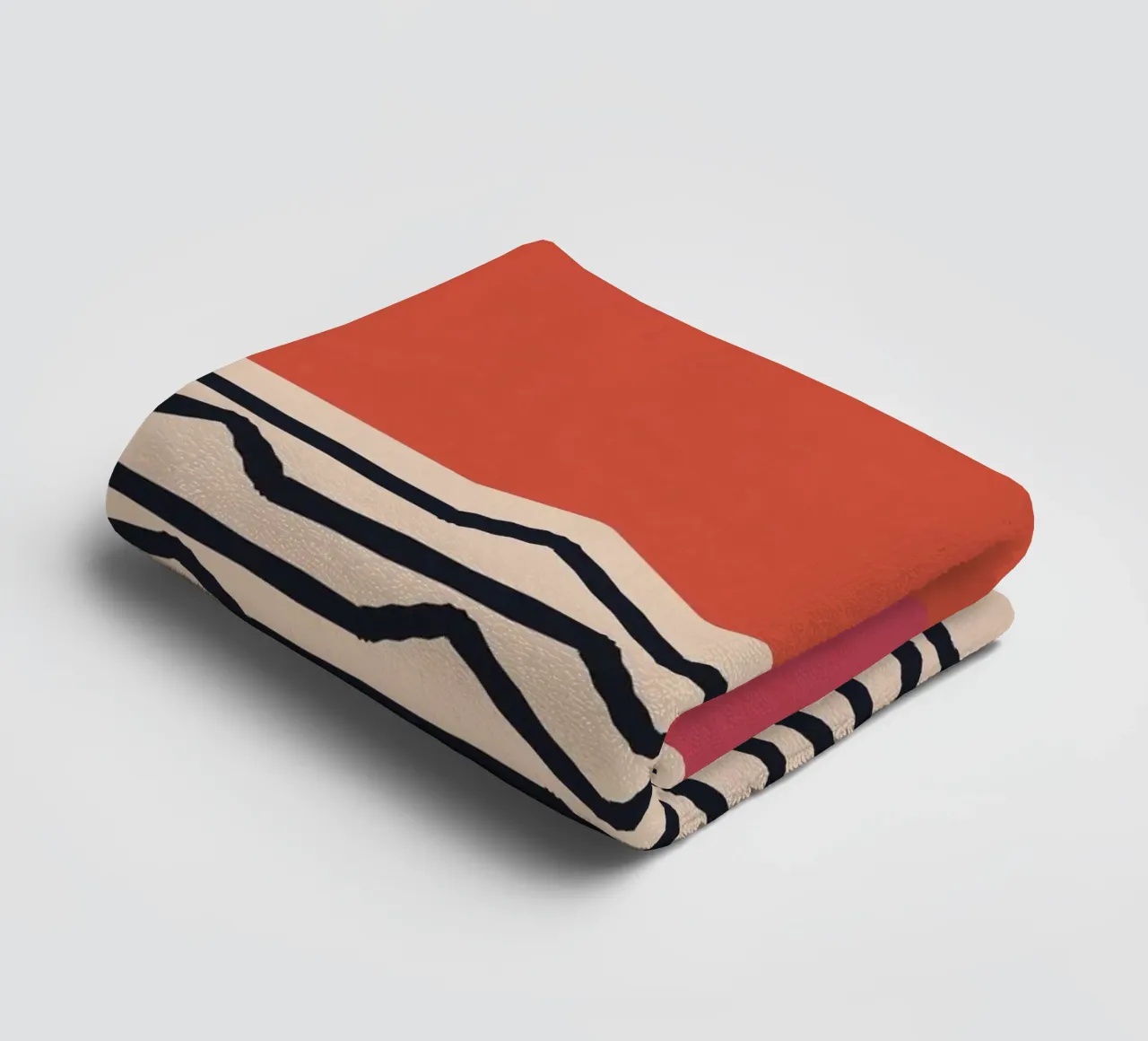 Modern Minimaal Kunstontwerp - Rode & Oranje Geometrie badhanddoek van Whole©