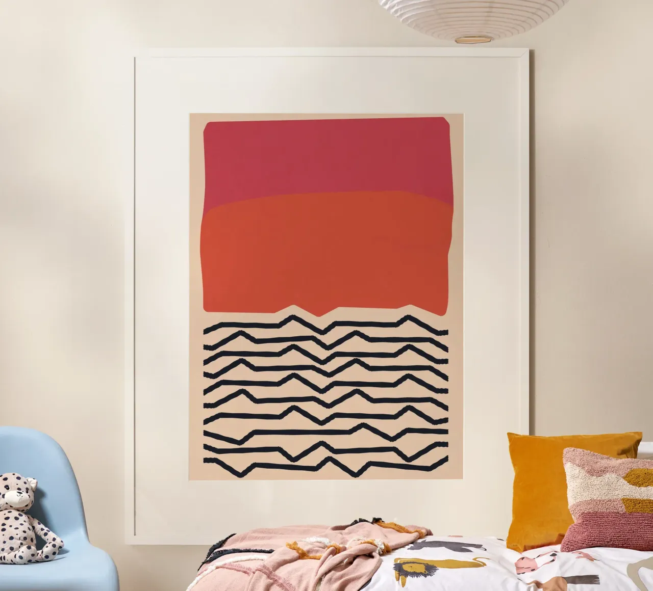 Modern Minimal Art Design - Red & Orange Geometry hahnemühle by Whole©