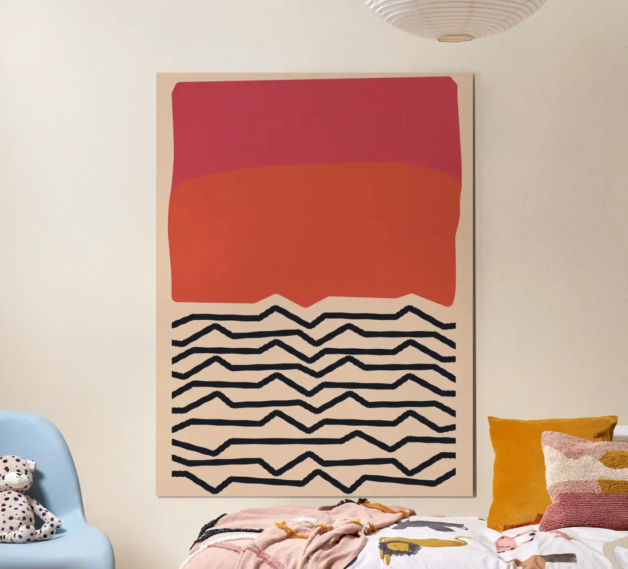 Modern Minimal Art Design - Red & Orange Geometry hahnemühle by Whole©
