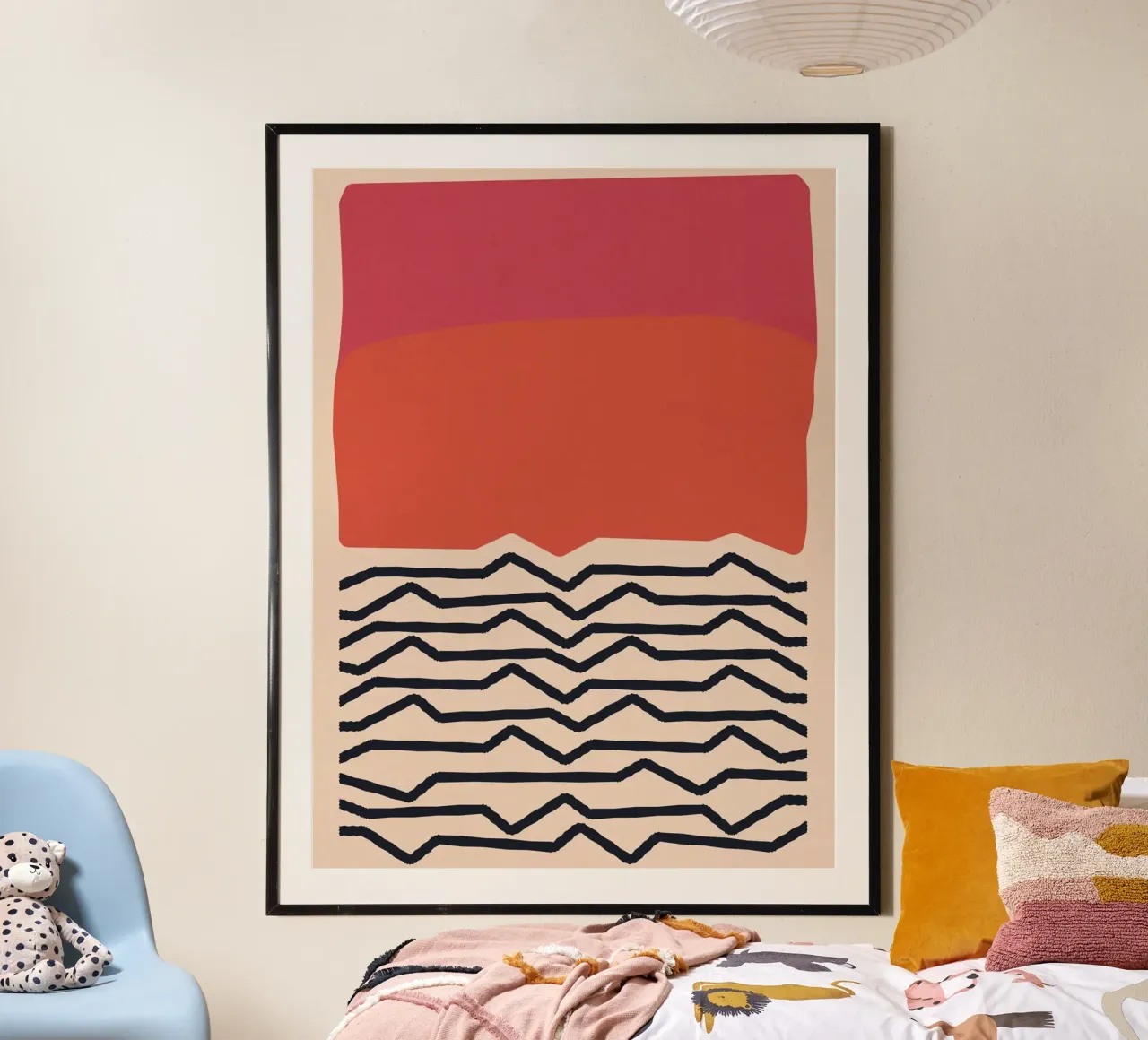 Modern Minimal Art Design - Red & Orange Geometry hahnemühle by Whole©