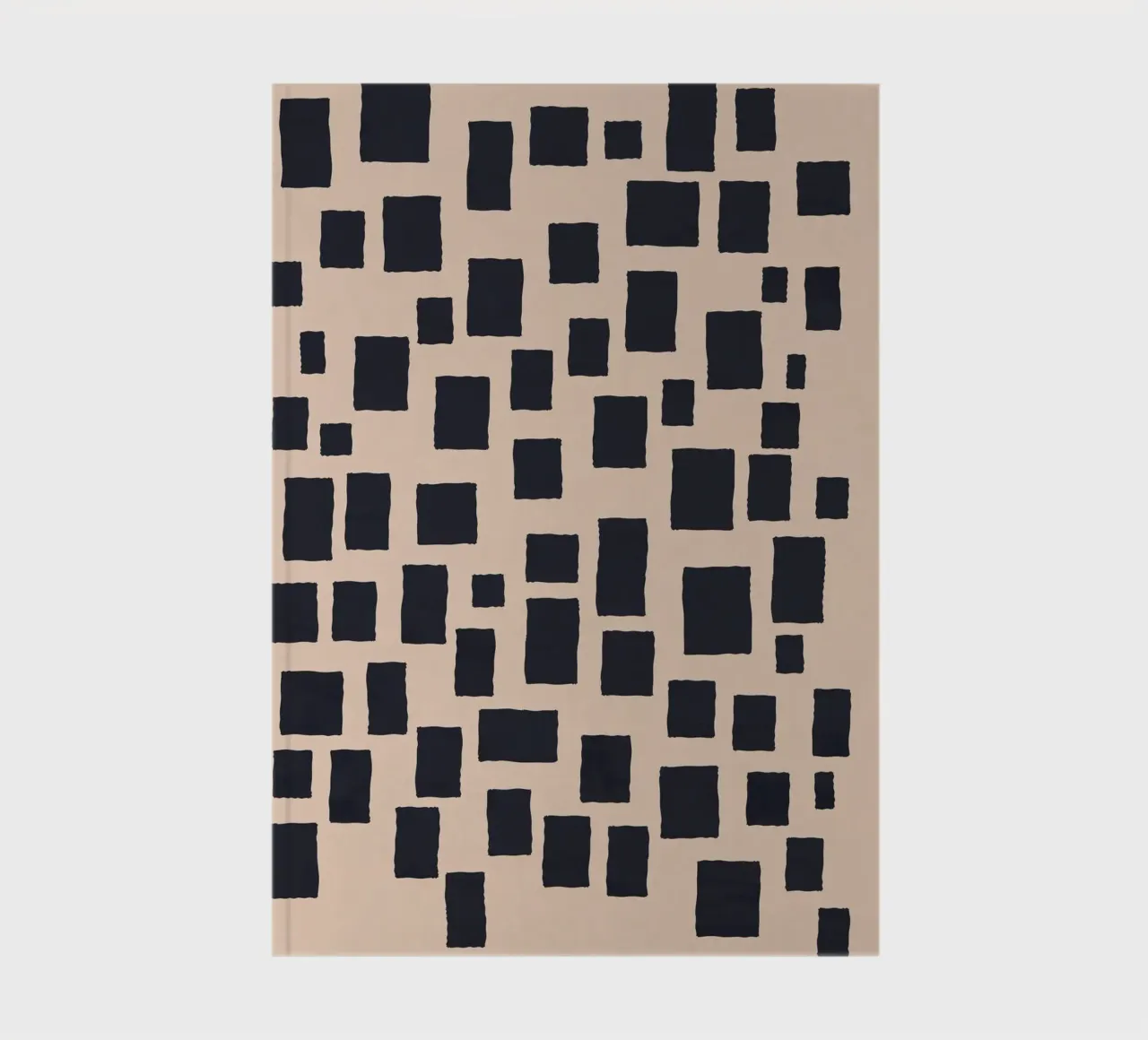 Abstract black and beige square pattern design art notebook by Whole©