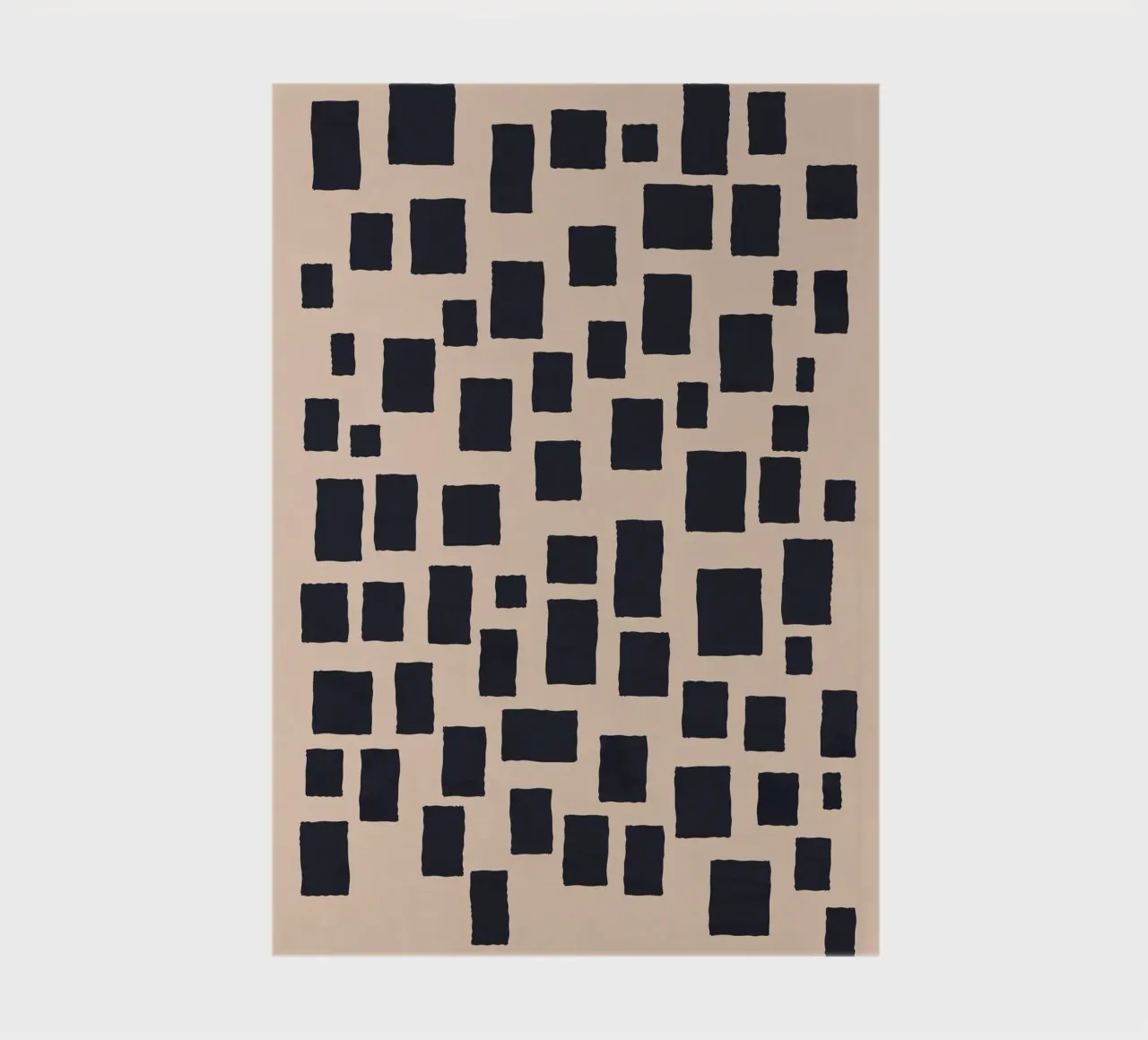 Abstract black and beige square pattern design art notebook by Whole©