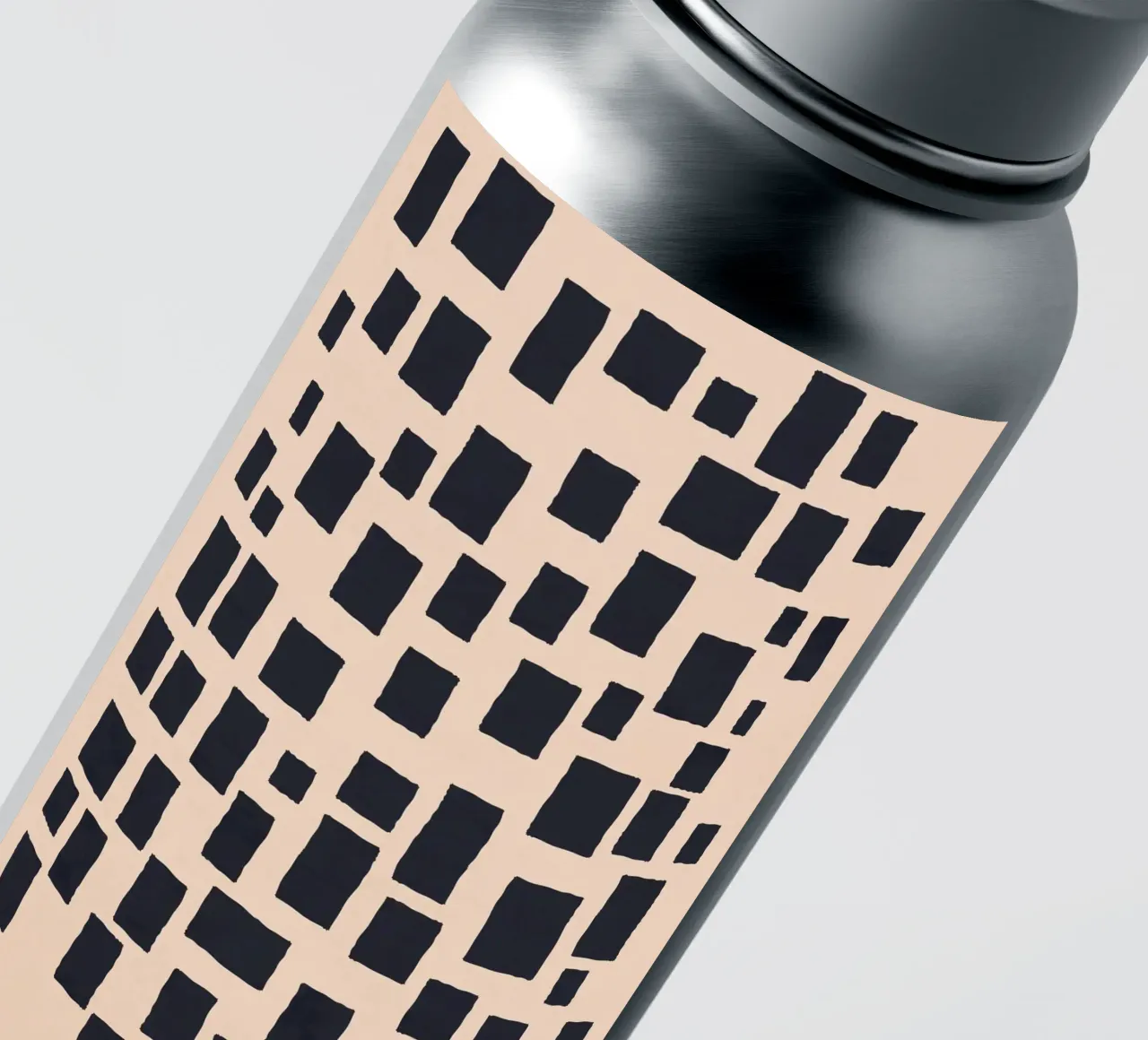 Abstract black and beige square pattern design art sticker by Whole©
