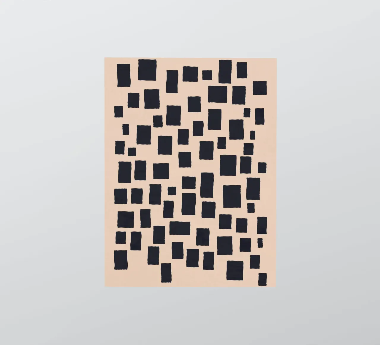 Abstract black and beige square pattern design art sticker by Whole©