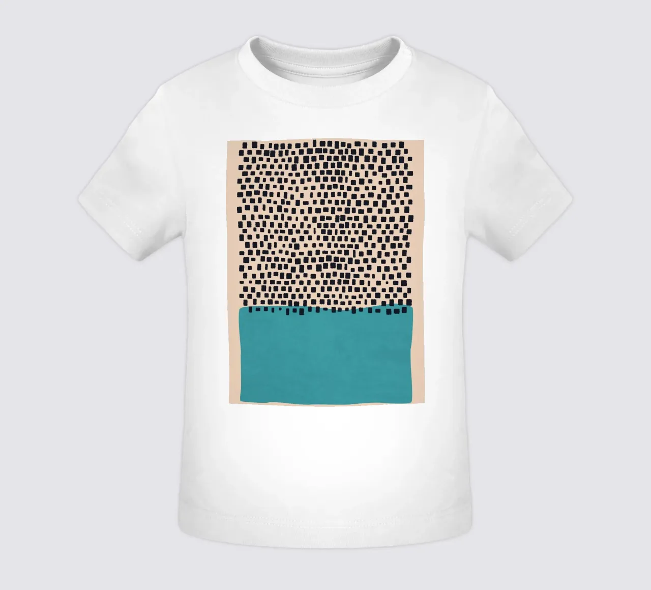 Design abstrait noir et turquoise à motifs carrés t-shirt pour bébé de Whole©