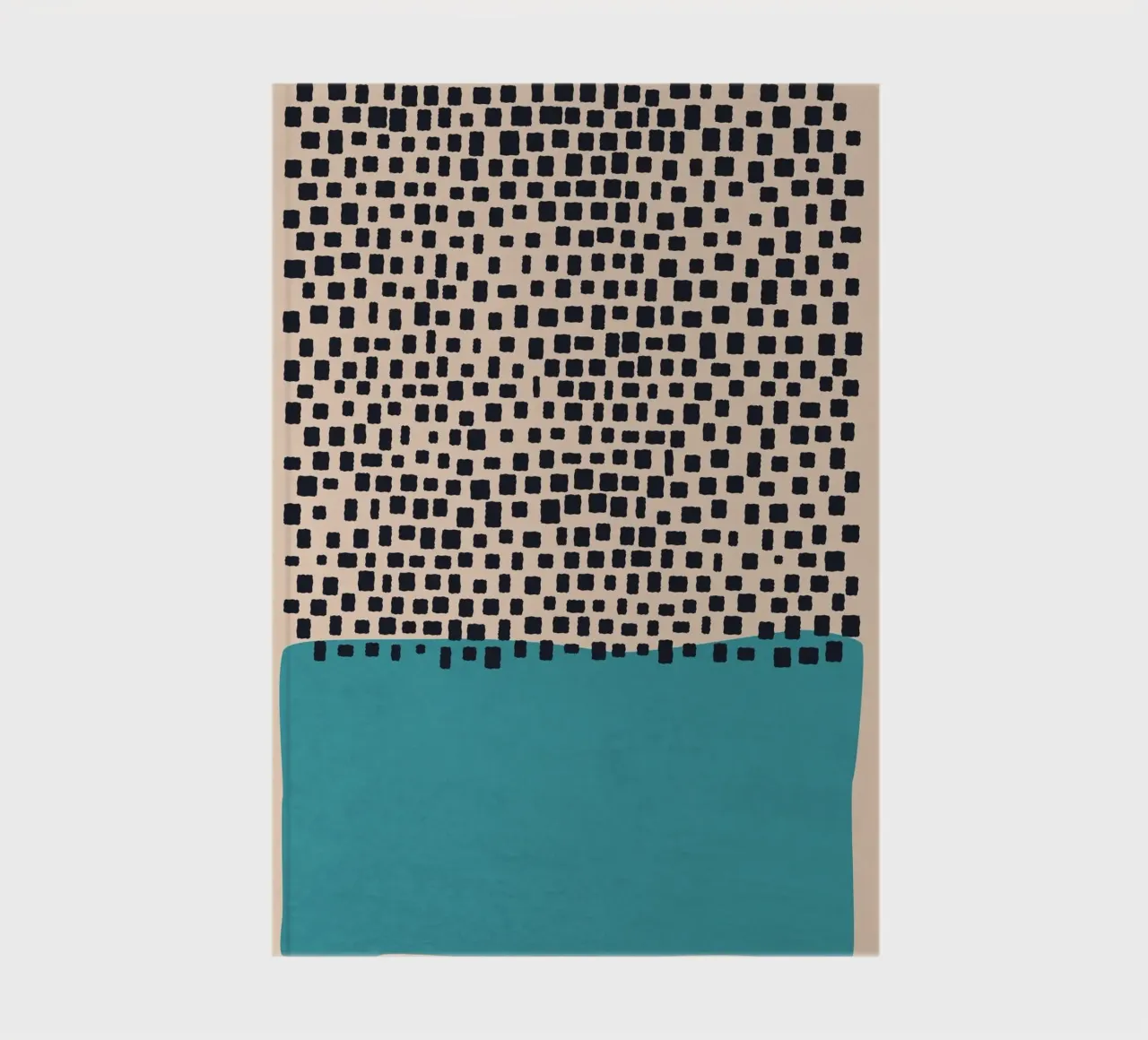 Abstract black and turquoise square pattern design notebook by Whole©