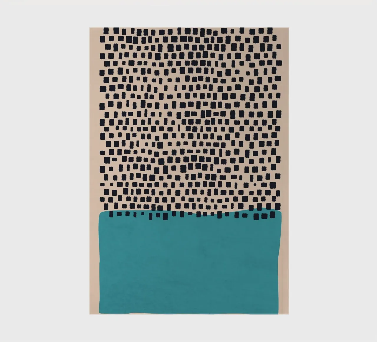 Abstract black and turquoise square pattern design notebook by Whole©