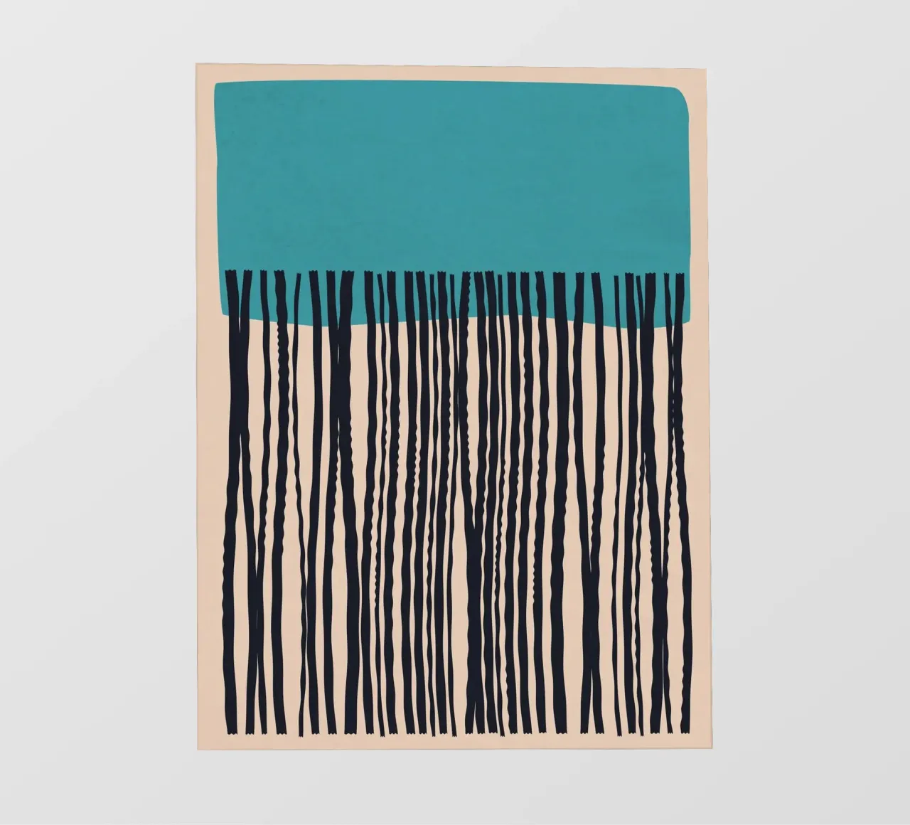 Moderno disegno a linee turchesi e nere telo in pvc da Whole©