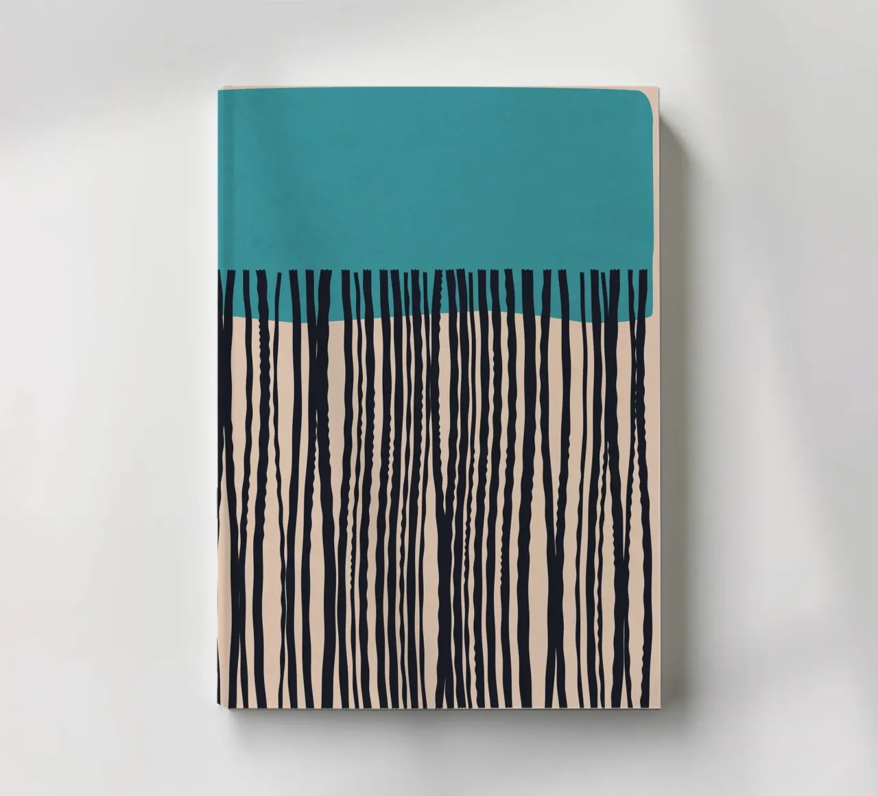 Modern turquoise and black line pattern design notebook by Whole©