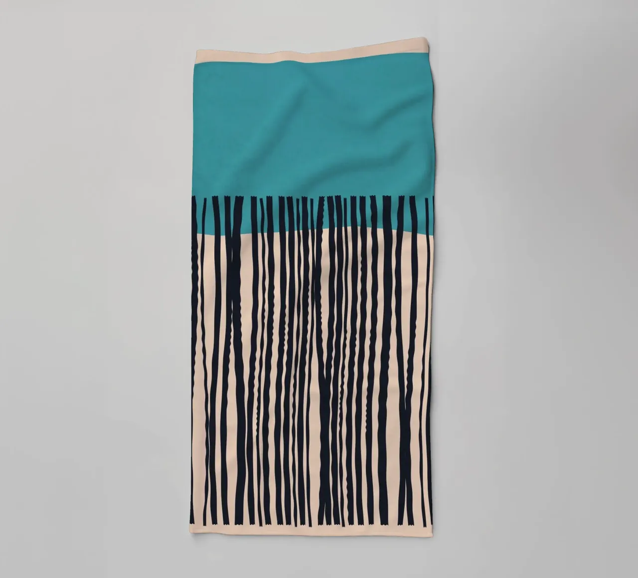 Modern turquoise and black line pattern design towel by Whole©
