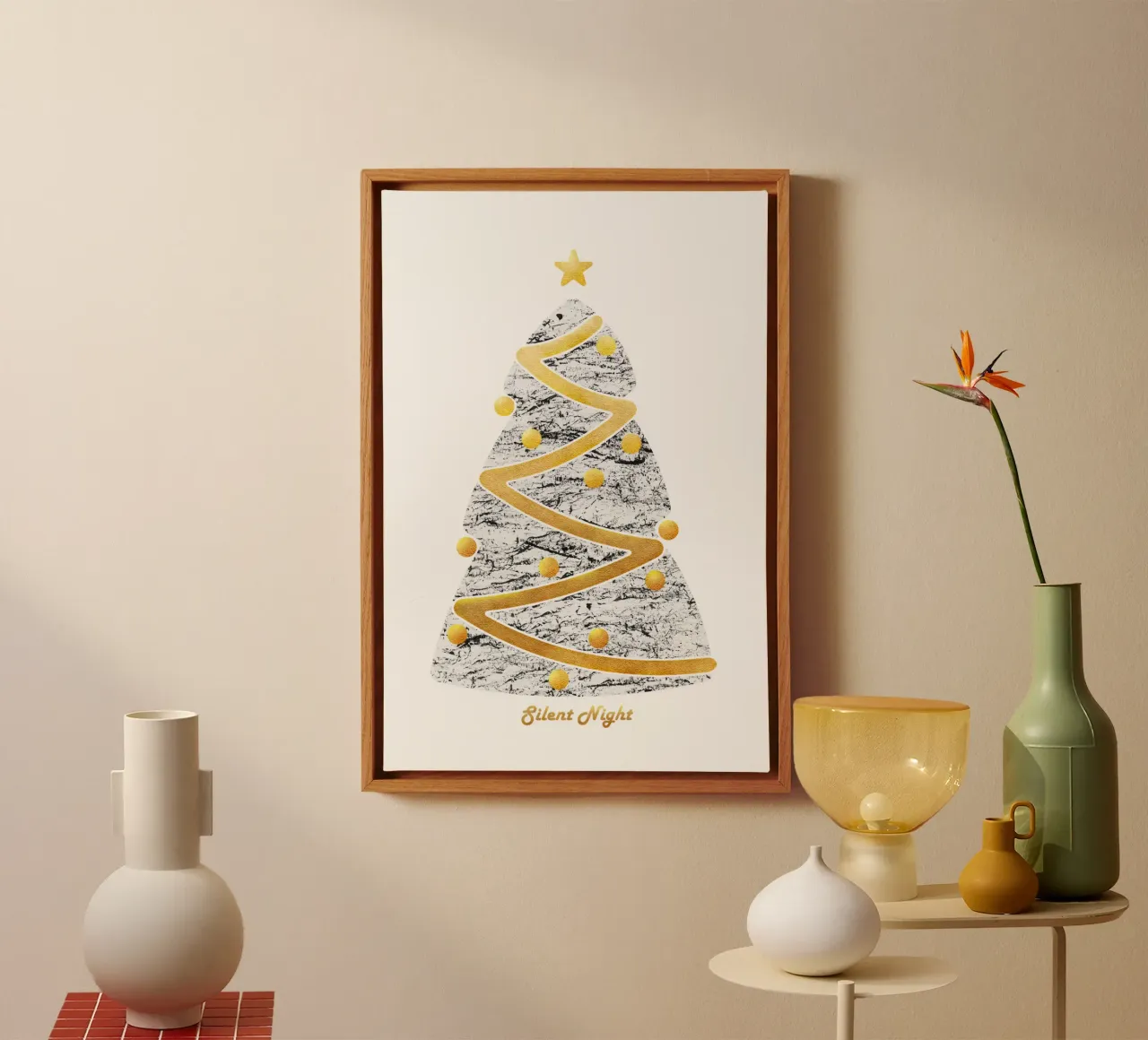 Albero di Natale II tela con Cornice a cassetta da amini54