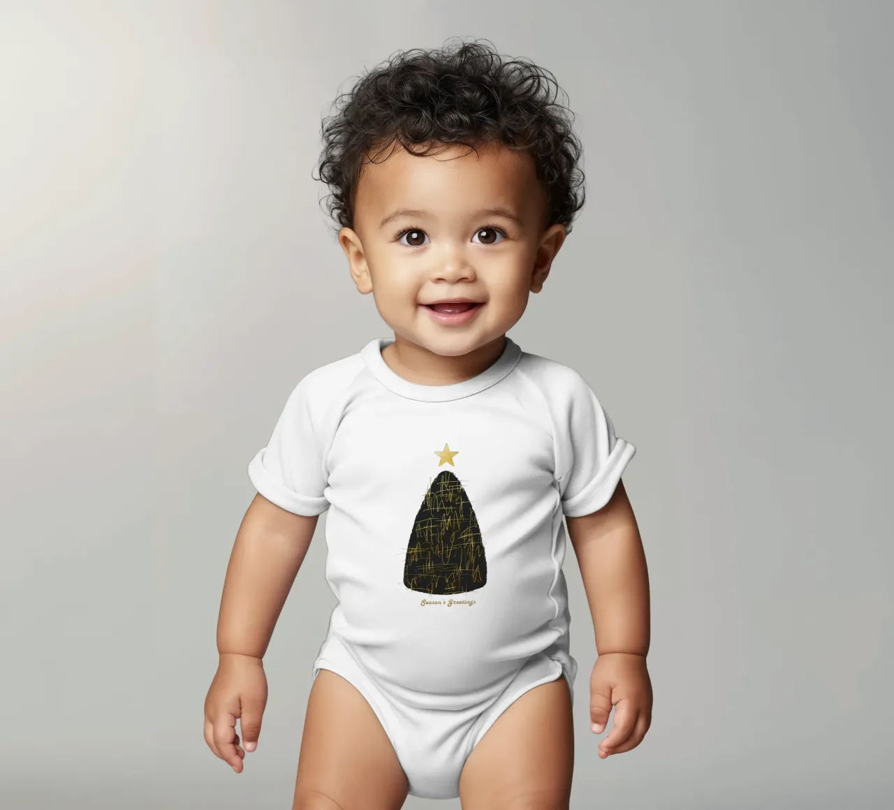 Albero di Natale III body neonato maniche corte da amini54