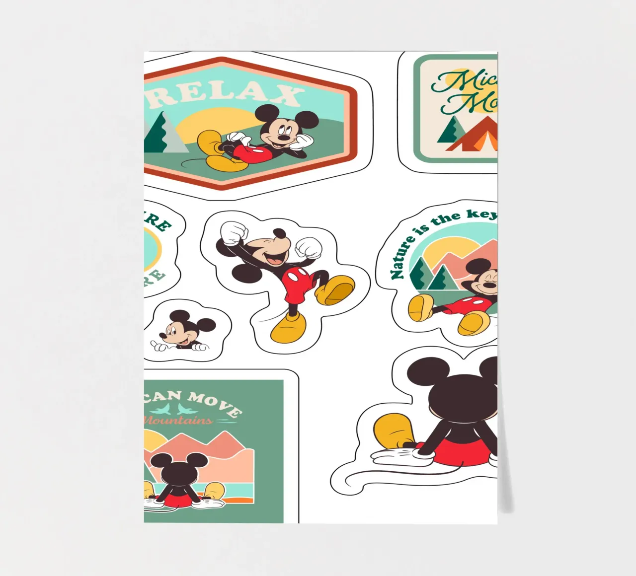 Micky in the mountains stickervel van Mickey Mouse - Sticker Shop