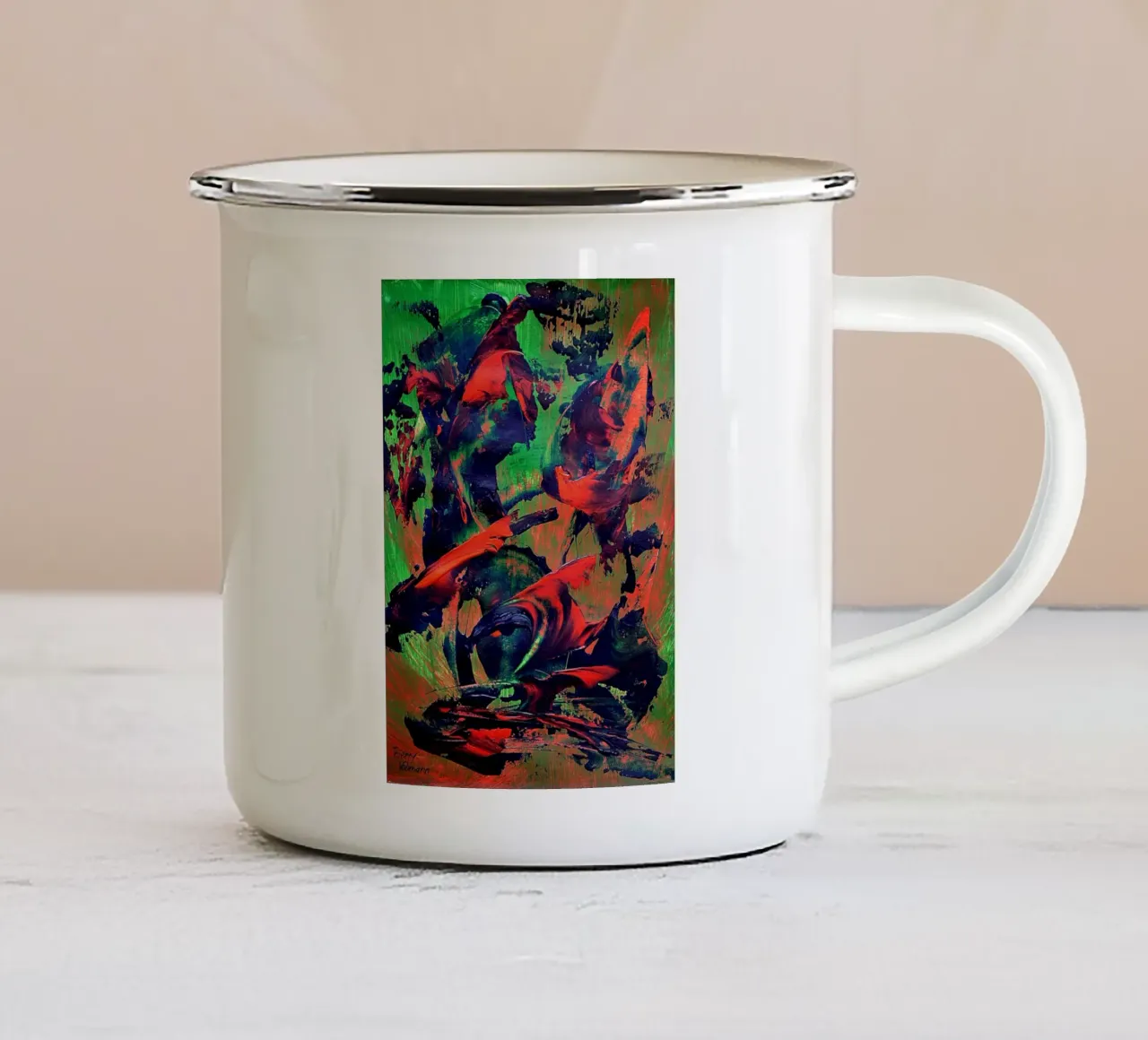IDEAL GIFT 35 tazza in smalto da Thierry Vobmann Abstract painting