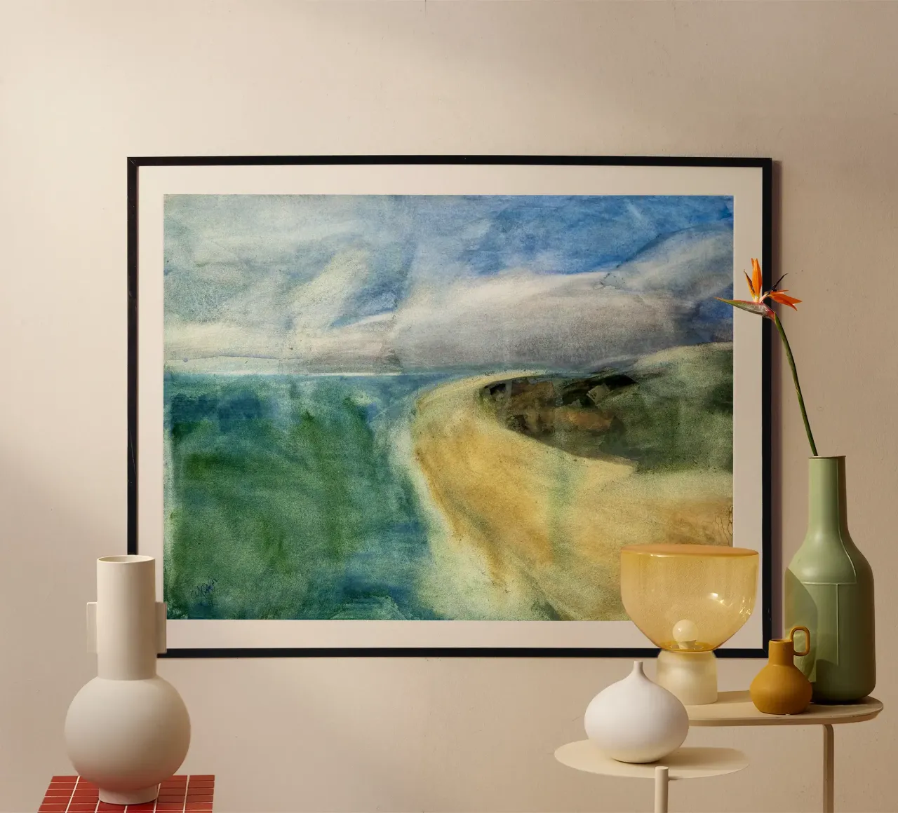 Echi del mare poster con telaio in alluminio da Stoian Hitrov