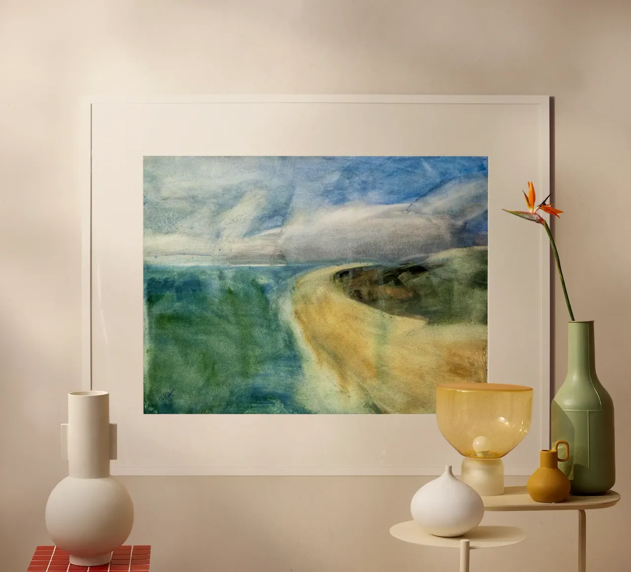 Echi del mare poster con telaio in alluminio da Stoian Hitrov