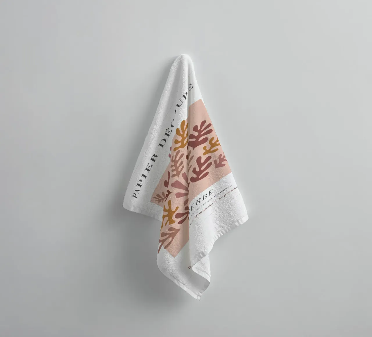 Papier Découpé - Floral abstraction in soft tones towel by Whole©