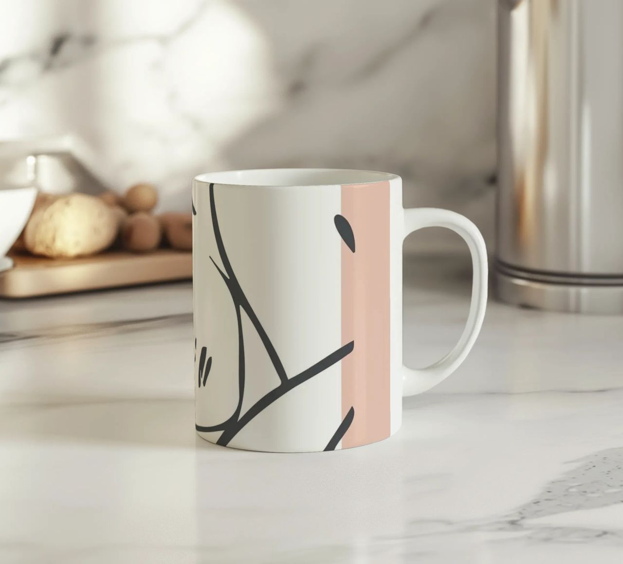 The Essence of Line – Anmut in minimalistischen Linien Keramik Tasse von Whole©