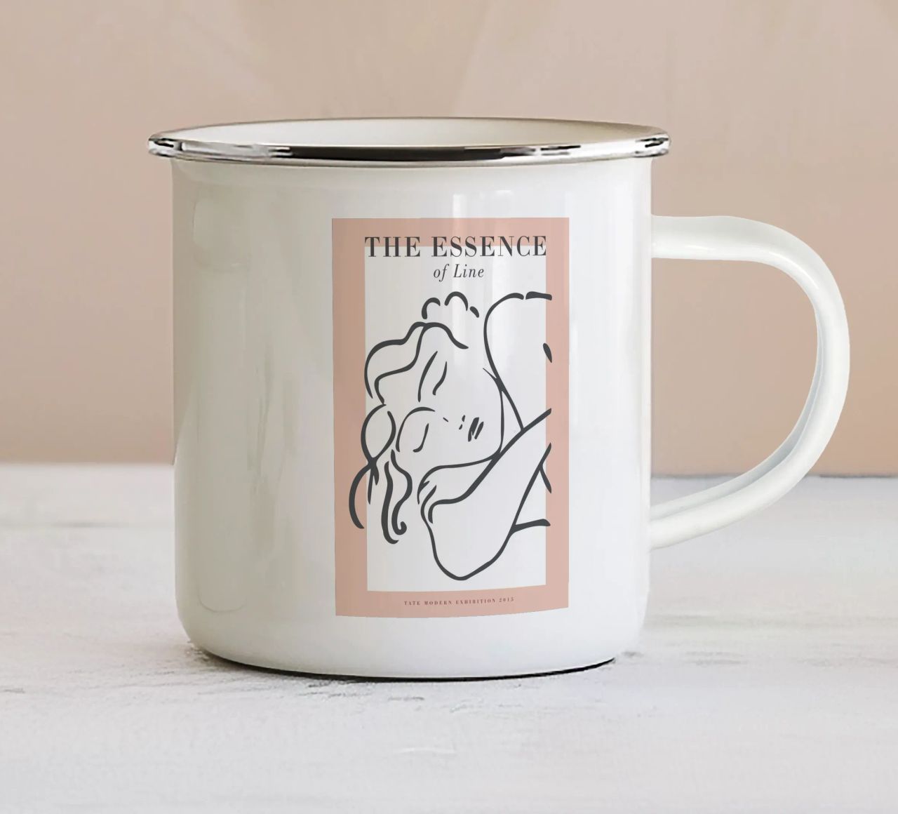 The Essence of Line – Anmut in minimalistischen Linien Emaille Tasse von Whole©
