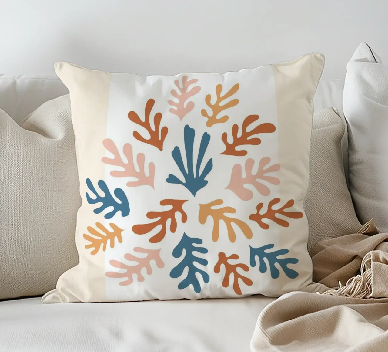 Paper art motif - Colourful abstract design decorative cushion by Whole©