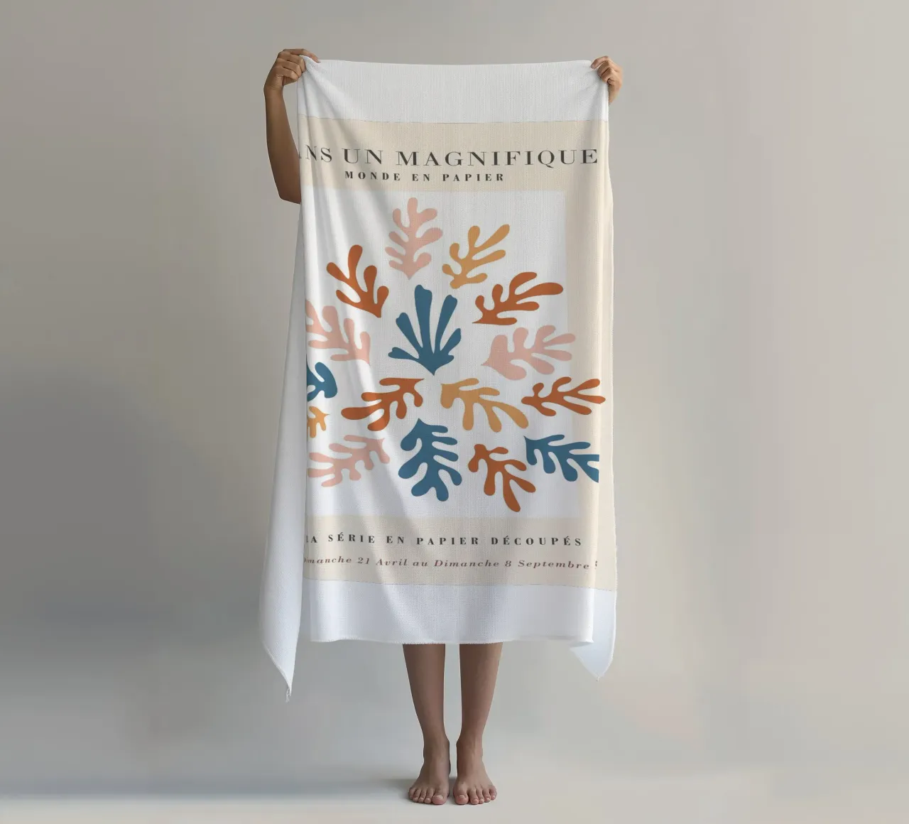 Paper art motif - Colourful abstract design beach towel by Whole©