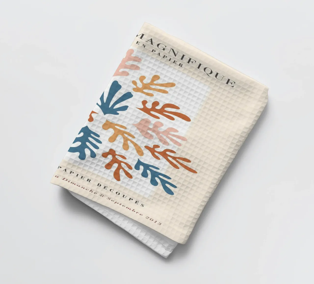 Paper art motif - Colourful abstract design tea towel by Whole©