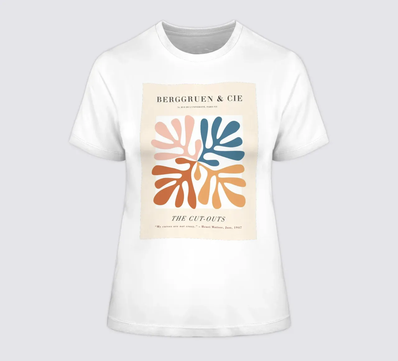 The Cut-Outs - Abstract, botanisch geïnspireerd ontwerp dames t-shirt getailleerd van Whole©