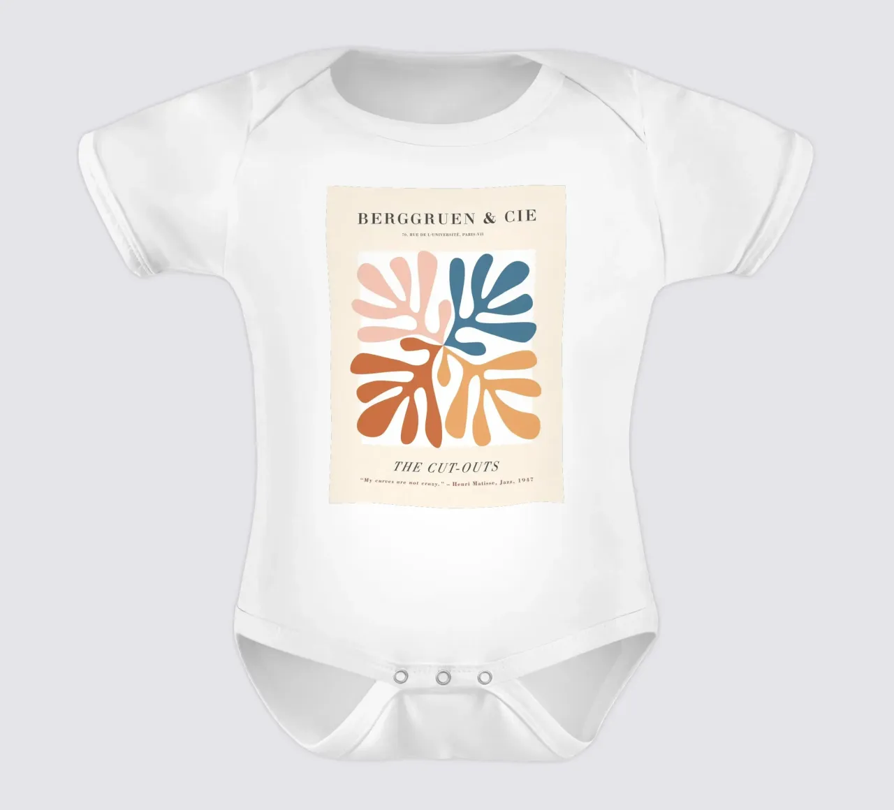 I ritagli - Design astratto e di ispirazione botanica body neonato maniche corte da Whole©