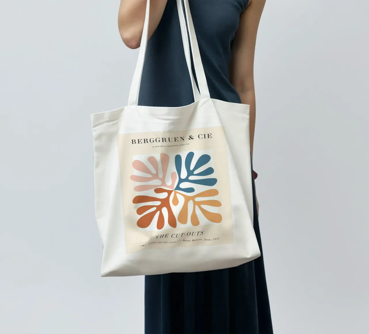 The Cut-Outs - Abstract, botanisch geïnspireerd ontwerp jute draagtas van Whole©
