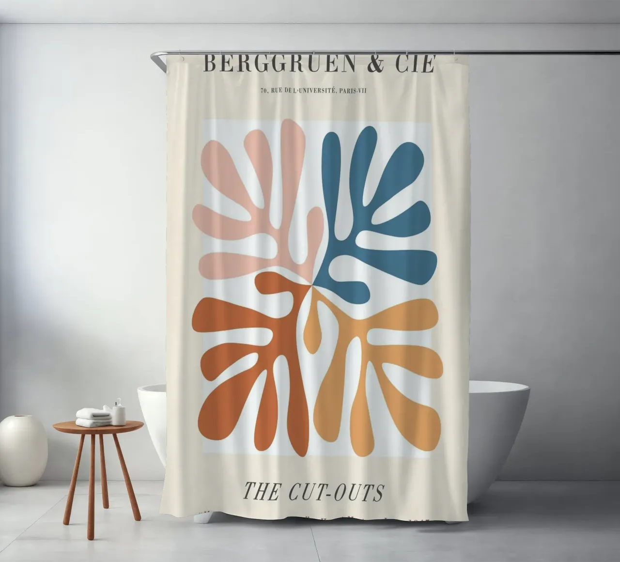 The Cut-Outs - Abstract, botanisch geïnspireerd ontwerp douchegordijn van Whole©