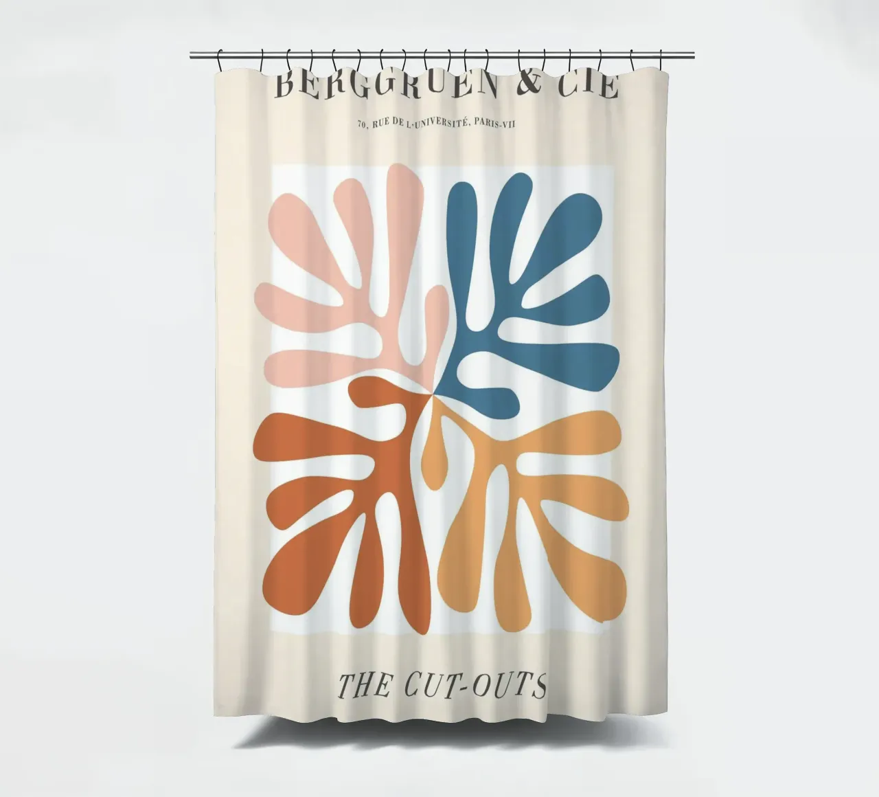 The Cut-Outs - Abstract, botanisch geïnspireerd ontwerp douchegordijn van Whole©