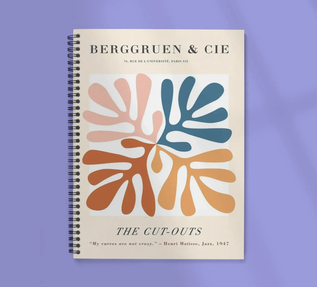 The Cut-Outs - Abstract, botanical-inspired design spiral notebook by Whole©